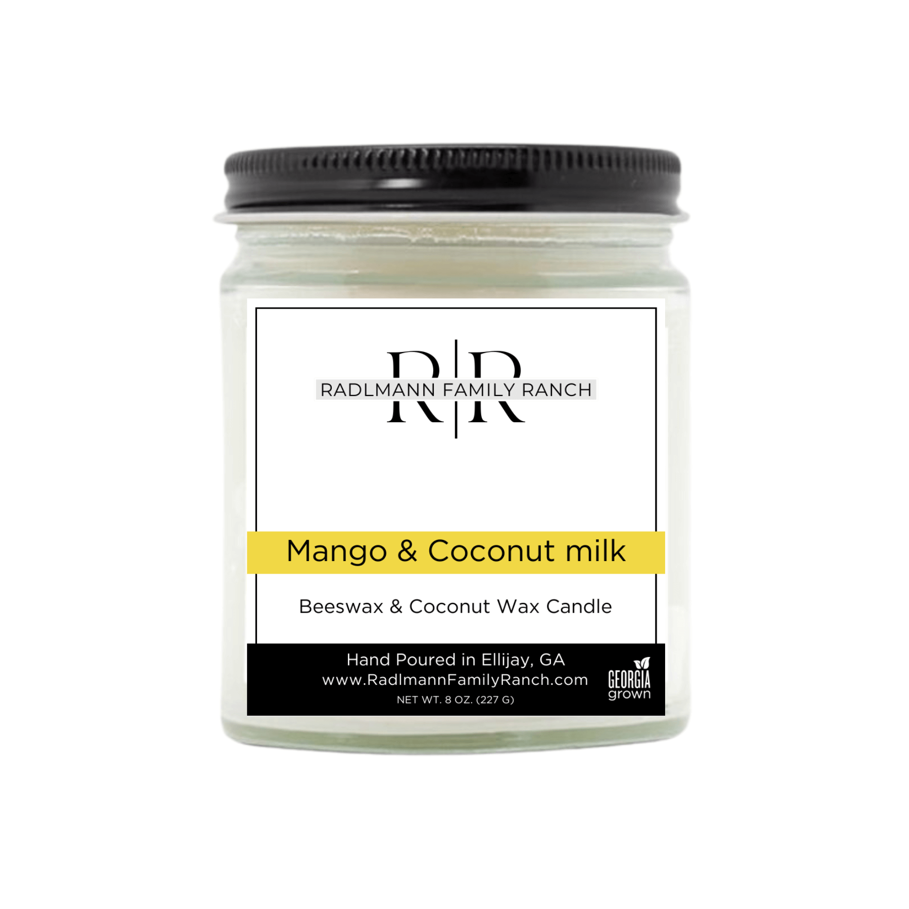 Mango & Coconut milk | Coconut Beeswax Candle with Wooden Wick | 8 oz