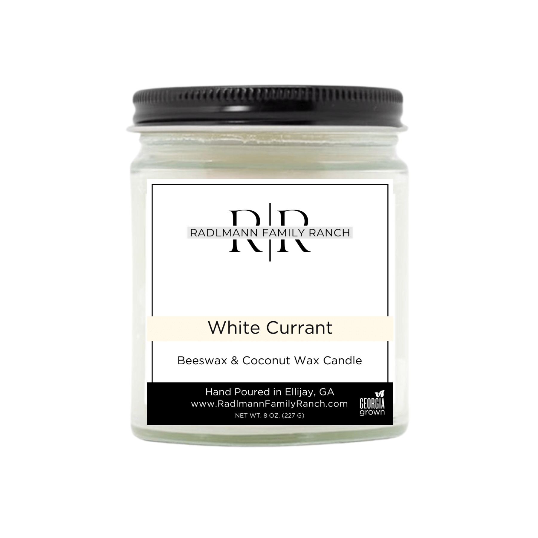 White Currant | Coconut Beeswax Candle with Wooden Wick | 8 oz