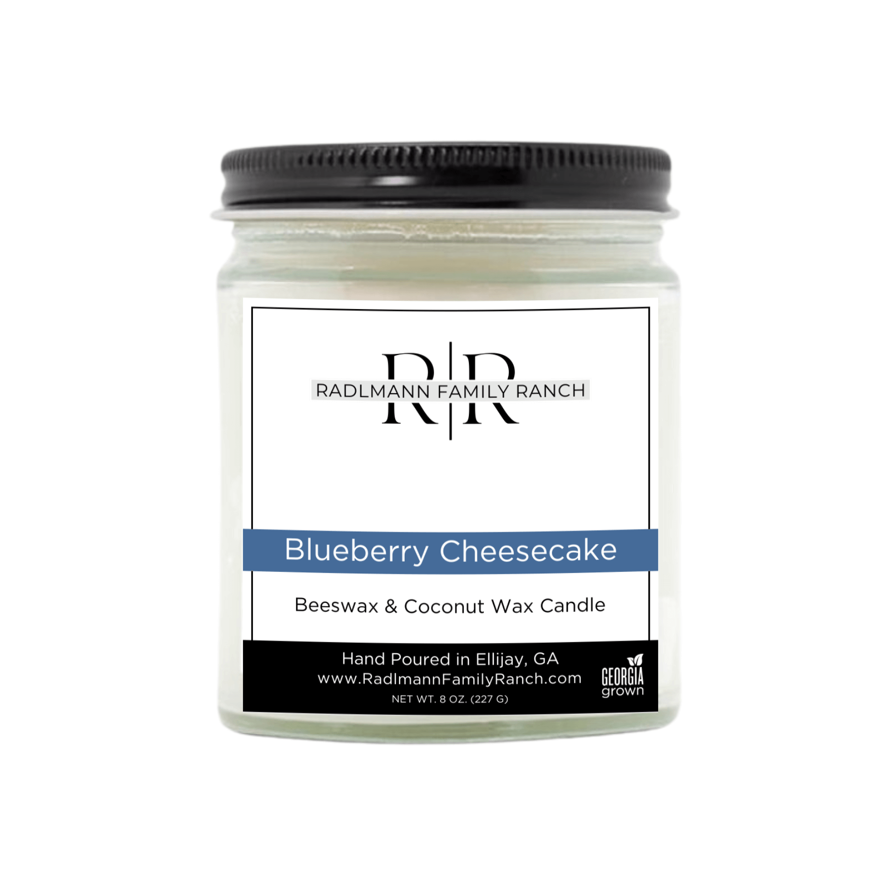 Blueberry Cheesecake | Coconut Beeswax Candle with Wooden Wick | 8 oz