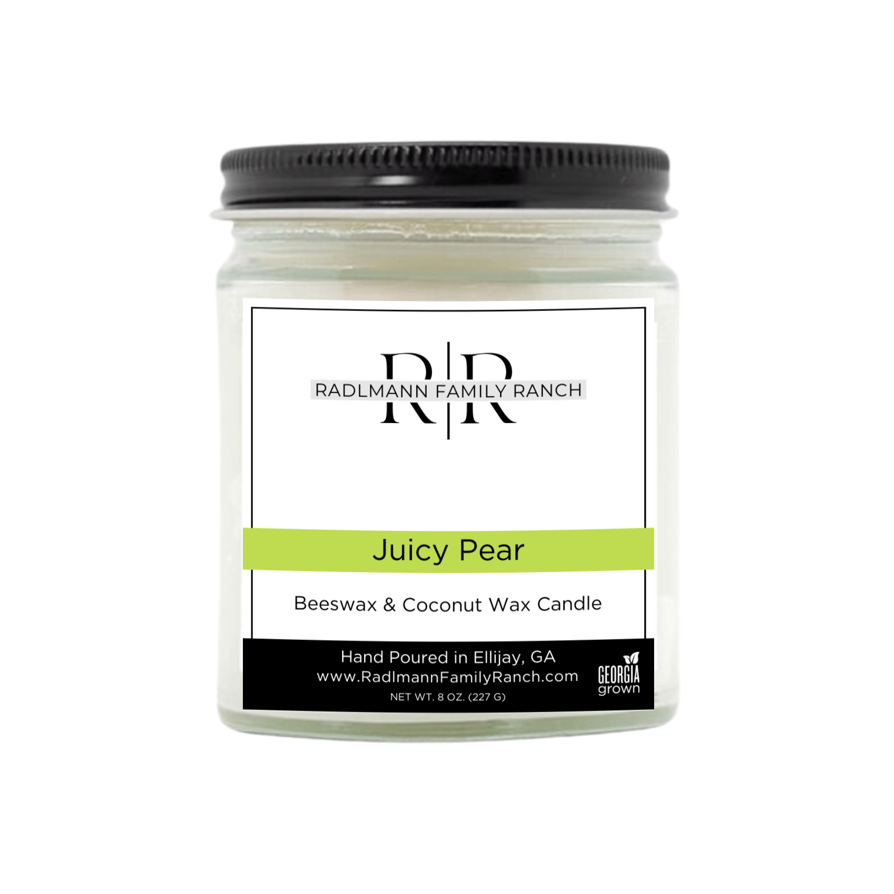Juicy Pear | Coconut Beeswax Candle with Wooden Wick | 8 oz