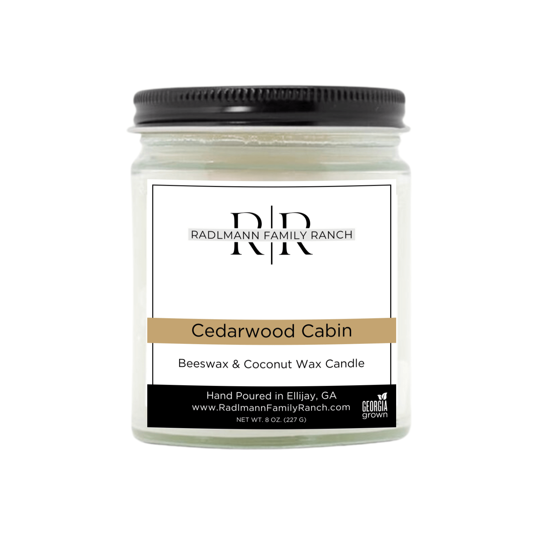 Cedarwood Cabin | Coconut Beeswax Candle with Wooden Wick | 8 oz