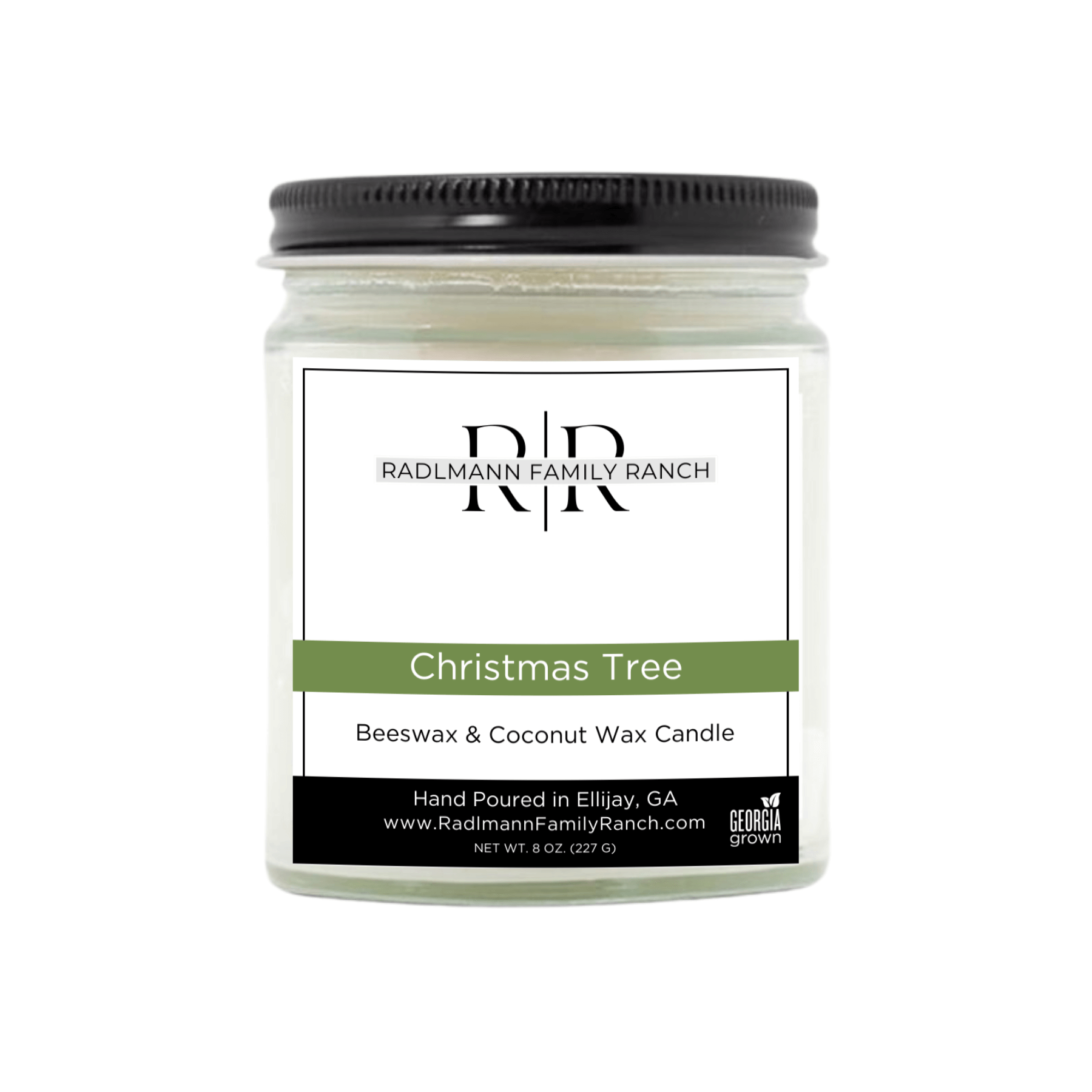 Christmas Tree | Coconut Beeswax Candle with Wooden Wick | 8 oz