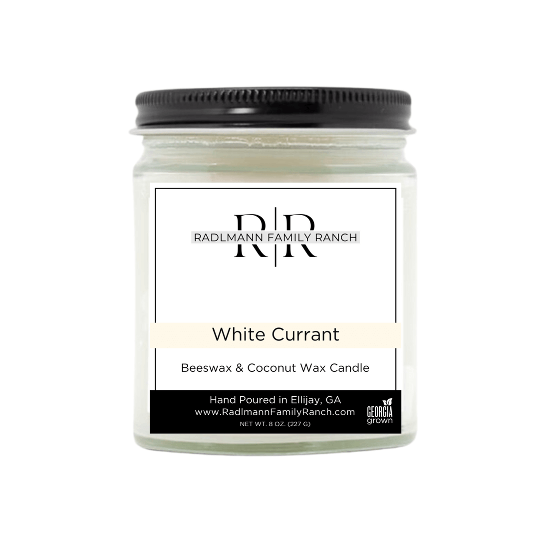 White Currant | Coconut Beeswax Candle with Wooden Wick | 8 oz