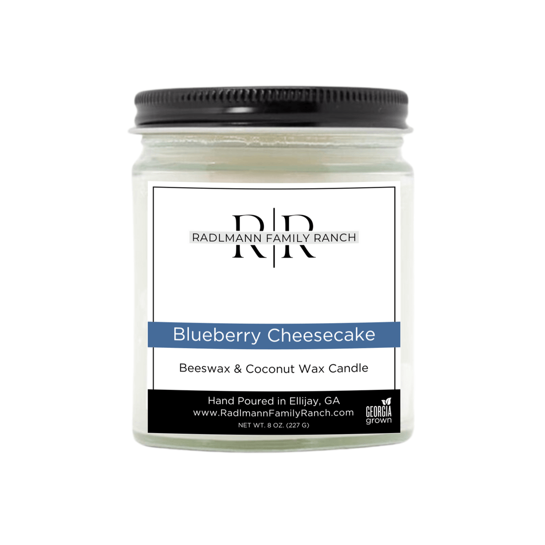 Blueberry Cheesecake | Coconut Beeswax Candle with Wooden Wick | 8 oz