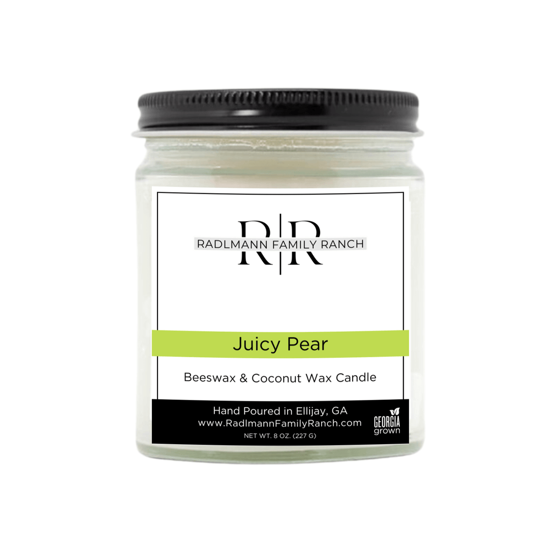 Juicy Pear | Coconut Beeswax Candle with Wooden Wick | 8 oz