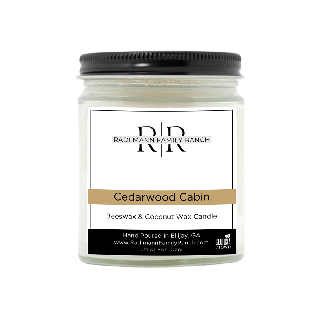 Cedarwood Cabin | Coconut Beeswax Candle with Wooden Wick | 8 oz