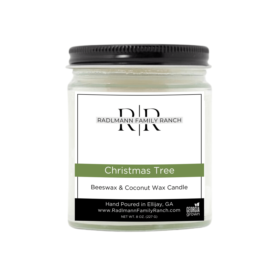 Christmas Tree | Coconut Beeswax Candle with Wooden Wick | 8 oz