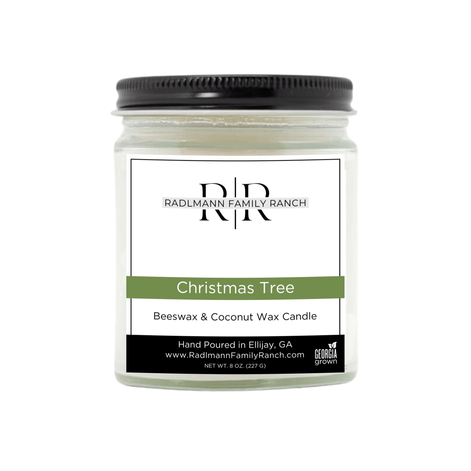 Christmas Tree | Coconut Beeswax Candle with Wooden Wick | 8 oz