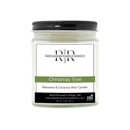 Christmas Tree | Coconut Beeswax Candle with Wooden Wick | 8 oz
