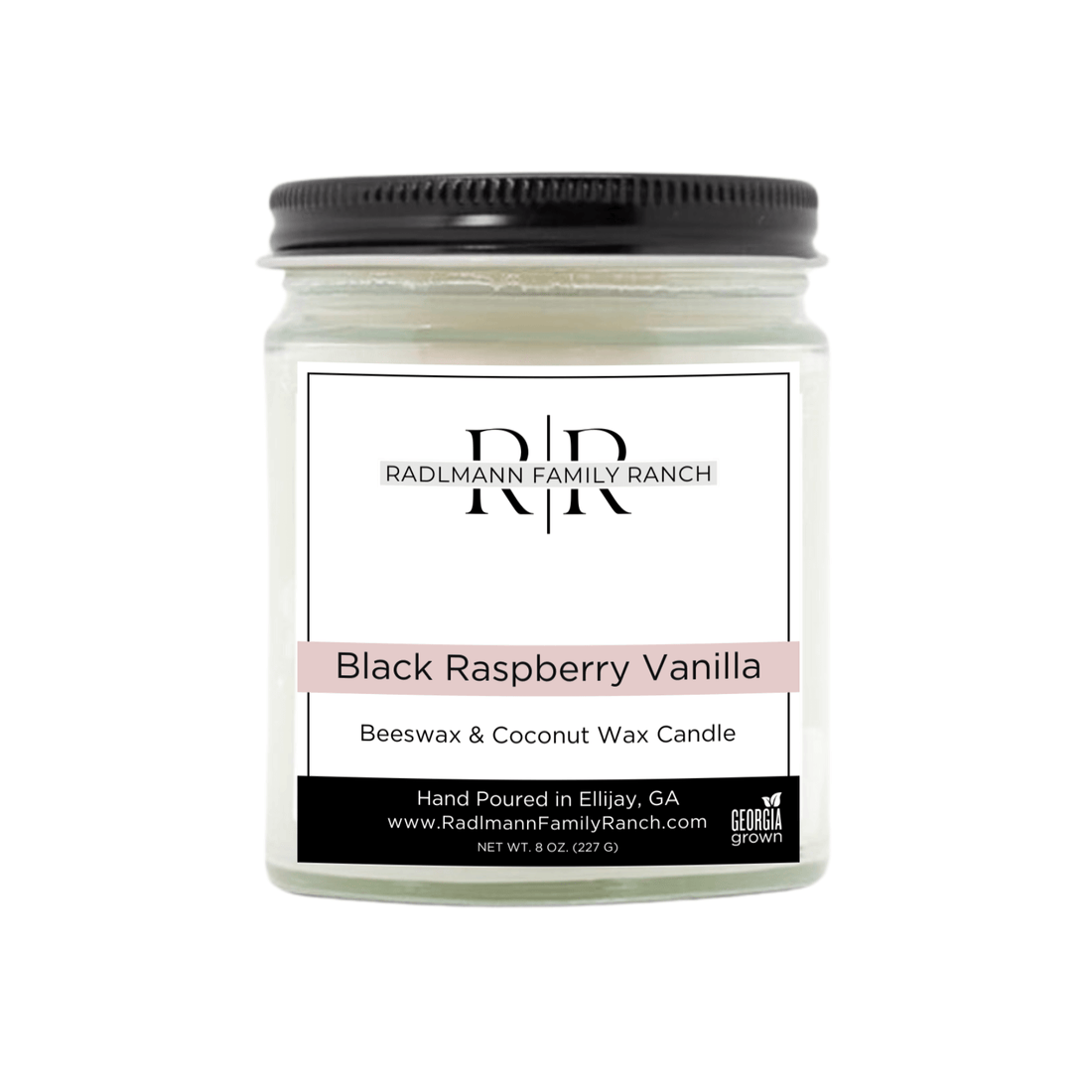 Black Raspberry Vanilla | Coconut Beeswax Candle with Wooden Wick | 8 oz