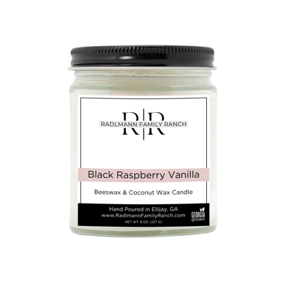 Black Raspberry Vanilla | Coconut Beeswax Candle with Wooden Wick | 8 oz