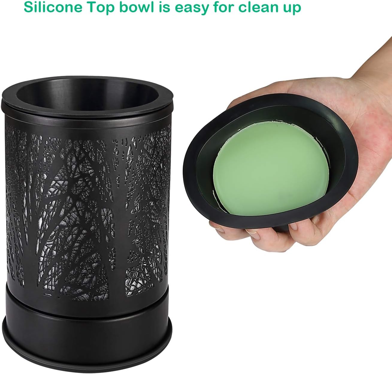 Wax Melts Warmer with LED Light &amp; Silicone Tray